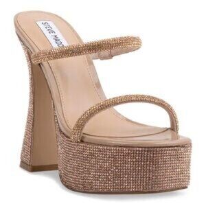 NEW Steve Madden Rose Gold Rhinestone Zayne Mules